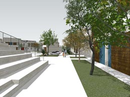 Social Housing Community-promenade at ground level