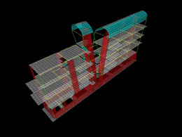 Housing at Porto Rafti-structural analysis model