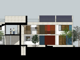 Social Housing Community-cross section - multiuse space