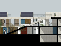Social Housing Community-cross section - multiuse space