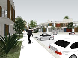 Social Housing Community-promenade at ground level