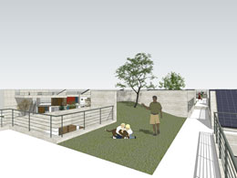 Social Housing Community-promenade - space at roof